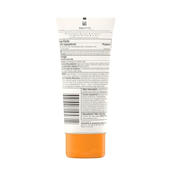 AVEENO PROTECT + HYDRATE MOISTURIZING SUNSCREEN LOTION WITH BROAD SPECTRUM SPF 30 & PREBIOTIC OAT, WEIGHTLESS SWEAT & WATER-RESISTANT FULL BODY SUNSCREEN, OXYBENZONE-FREE, 3.0 FL. OZ