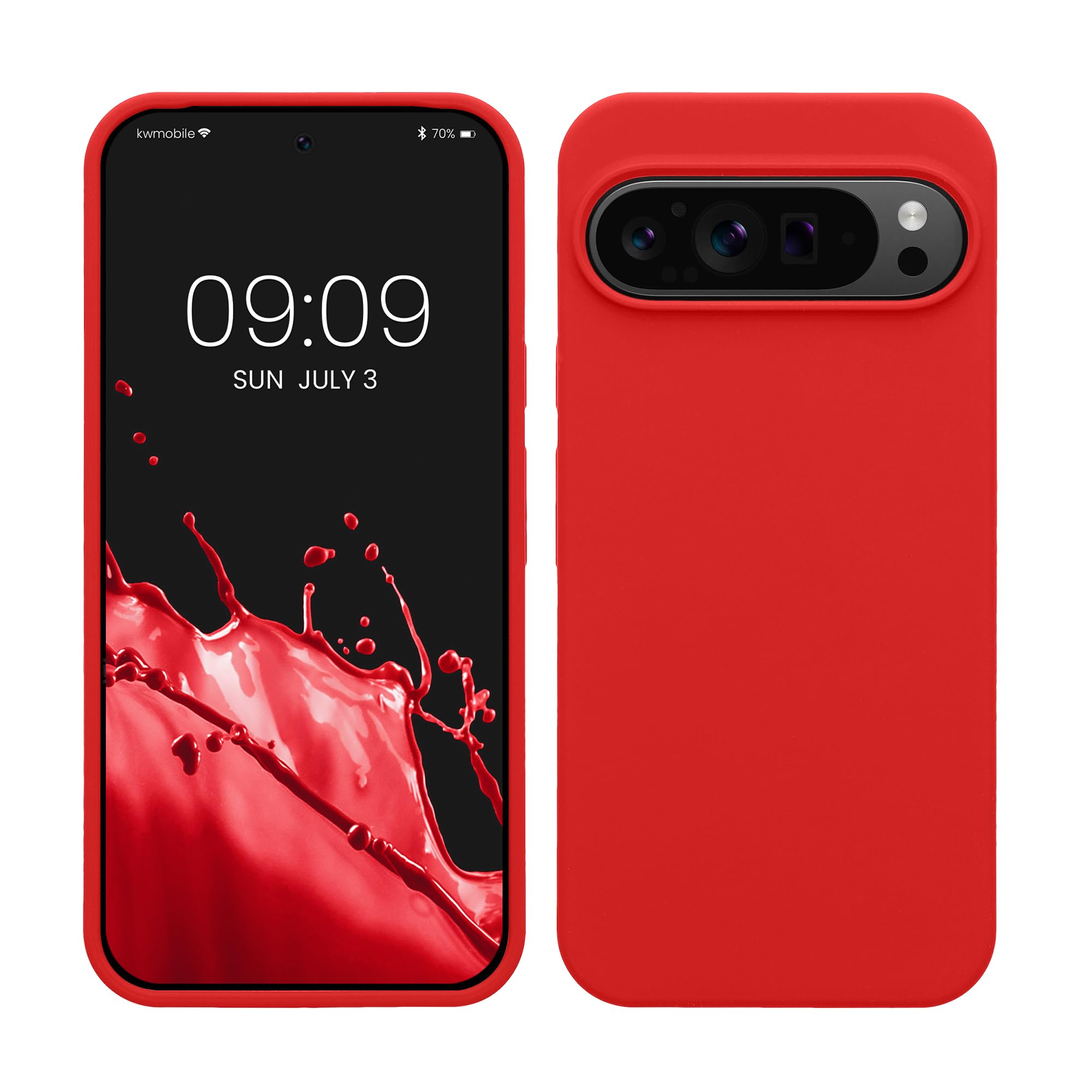 kwmobile Case Compatible with Google Pixel 9 Pro XL Case - TPU Silicone Phone Cover with Soft Finish - Classic Red — image 1