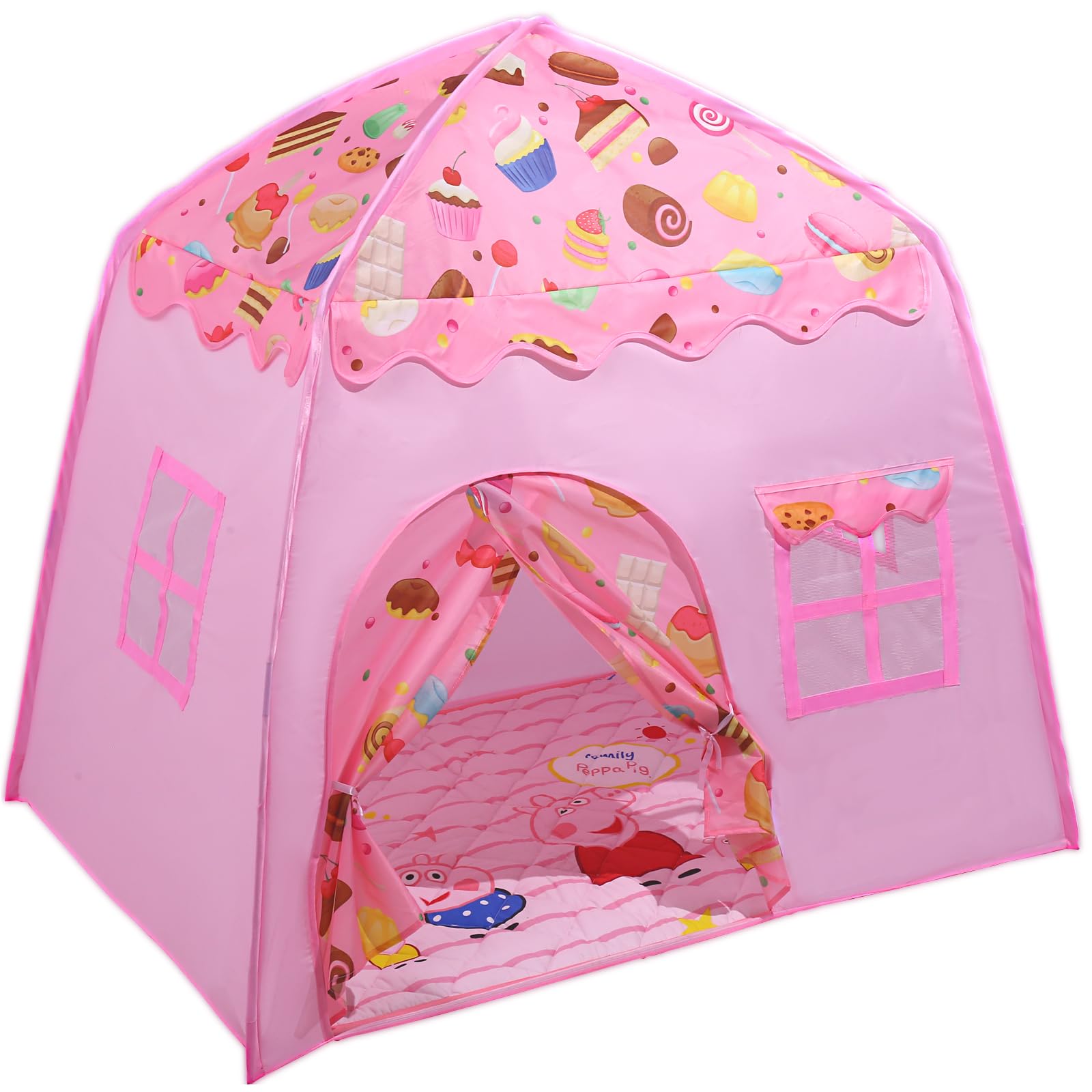 Pop Up Tents for kids, Playhouse for kids outdoor & indoor with Premium Fabric, Sturdy Frame, Easy 2-Step Setup, 51x39x49 inches (pink) — image 1