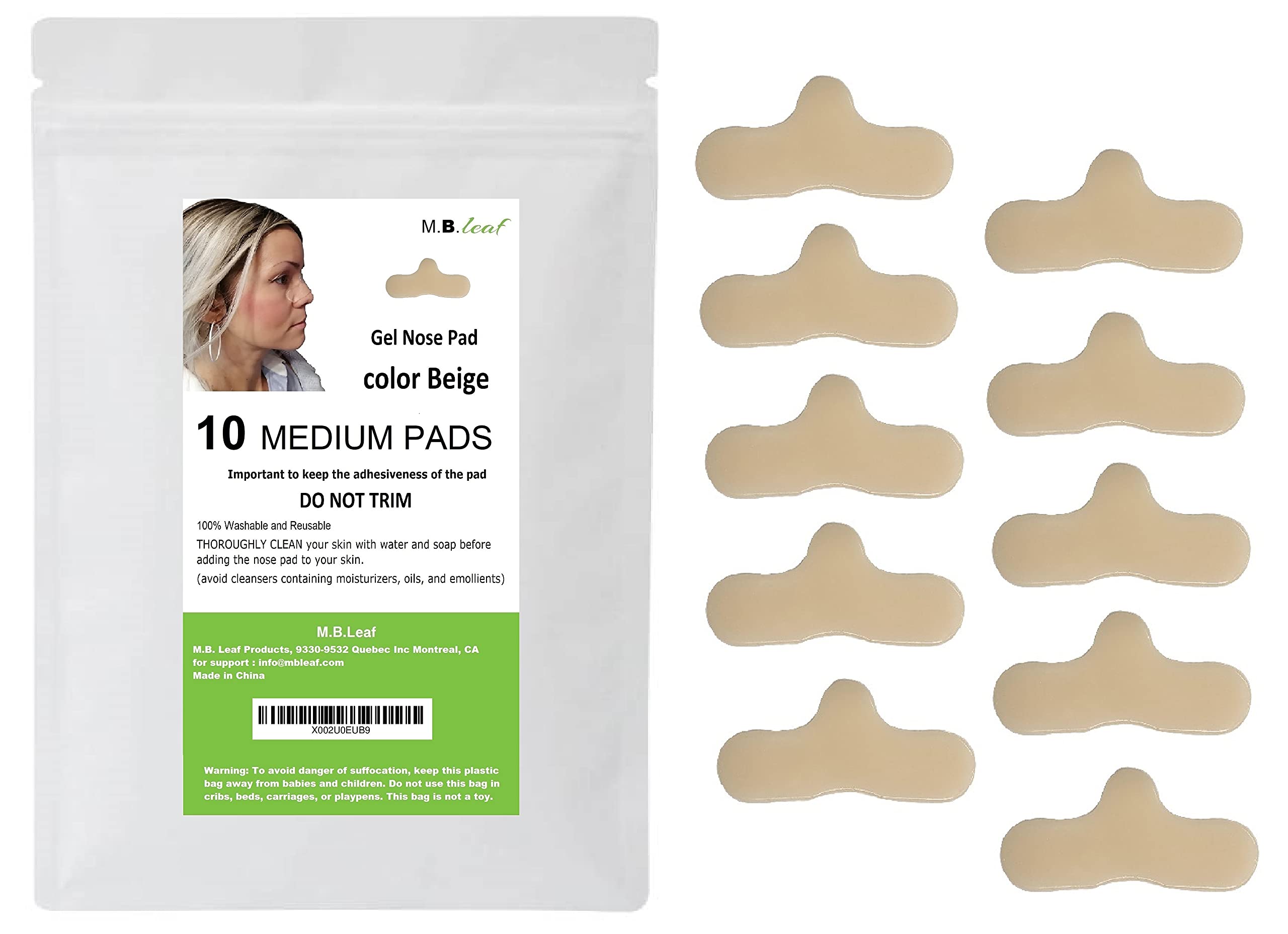 Photo 1 of 10 Pack CPAP Nose Pads - Nasal Pads for CPAP Masks - CPAP Supplies for CPAP Machine - Mask Comfort Pad - CPAP Cushions for Most Masks - Color Beige (Medium)