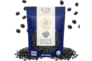 1000 SPRINGS MILL - Organic Black Beans | Used for Soups, Salads, Chili, Dips or Various Breakfast Dishes | Bulk Dry Black Beans | Resealable Bag | Vegan Friendly | 16oz (Pack of 1)