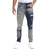 VPWHY Men's Tapered Leg Slim Fit Jeans Stretch Denim for Everyday Wear