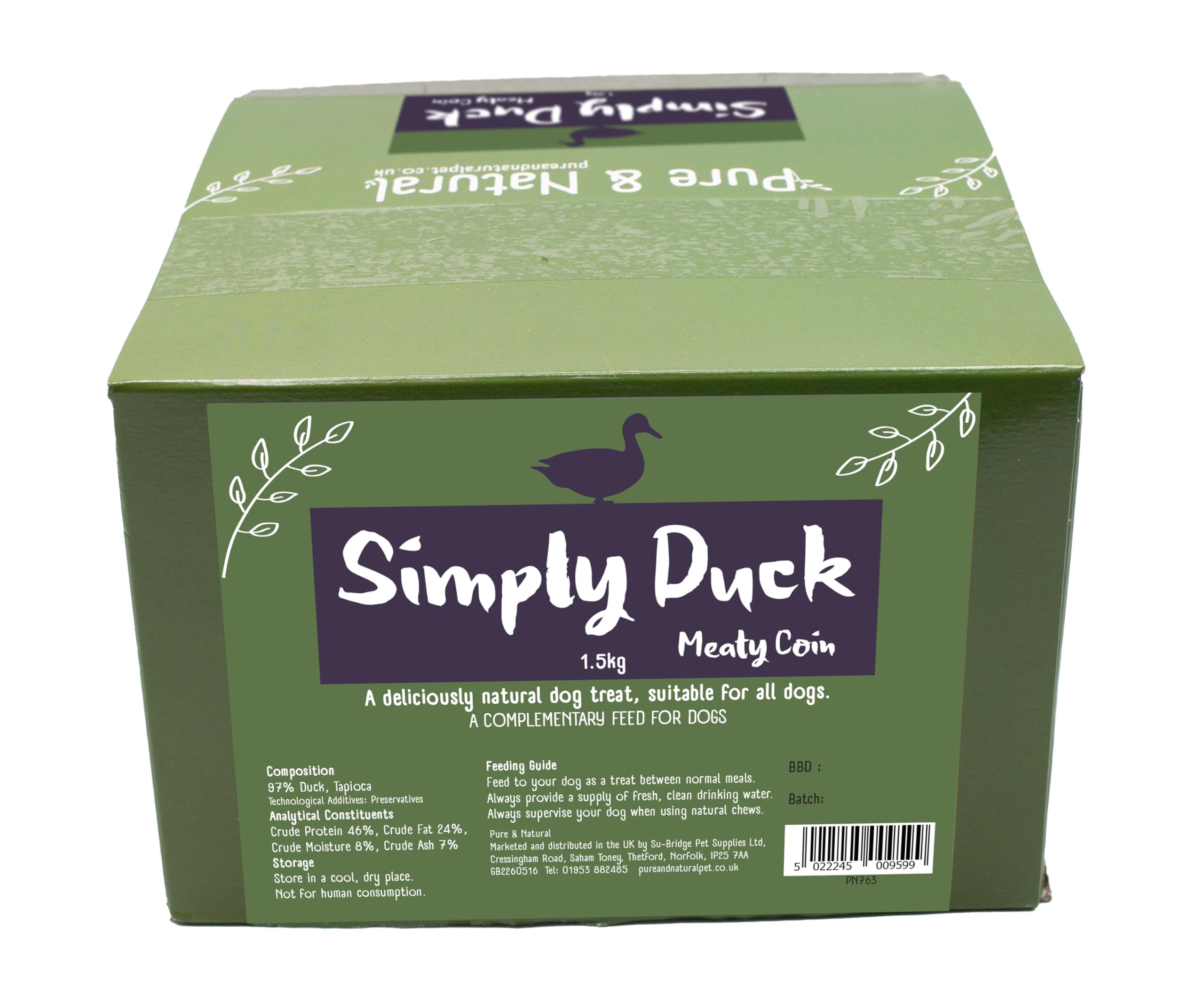 Pure & Natural Meaty Coins - Grain Free Dog Treats in 9 Flavours | Natural Training Treats for Dogs Healthy Dog Chews & Jerky for Dogs - Duck, 1.5kg