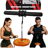 MuscleForge Wrist Roller &amp; Forearm Strengthener, Forearm Exerciser Trainer for Men, Wrist and Grip Strengthener, Up to 130 LBS Load, Non-Slip Grip, 25mm/50mm Load Compatible Fore Arm Strength Trainer