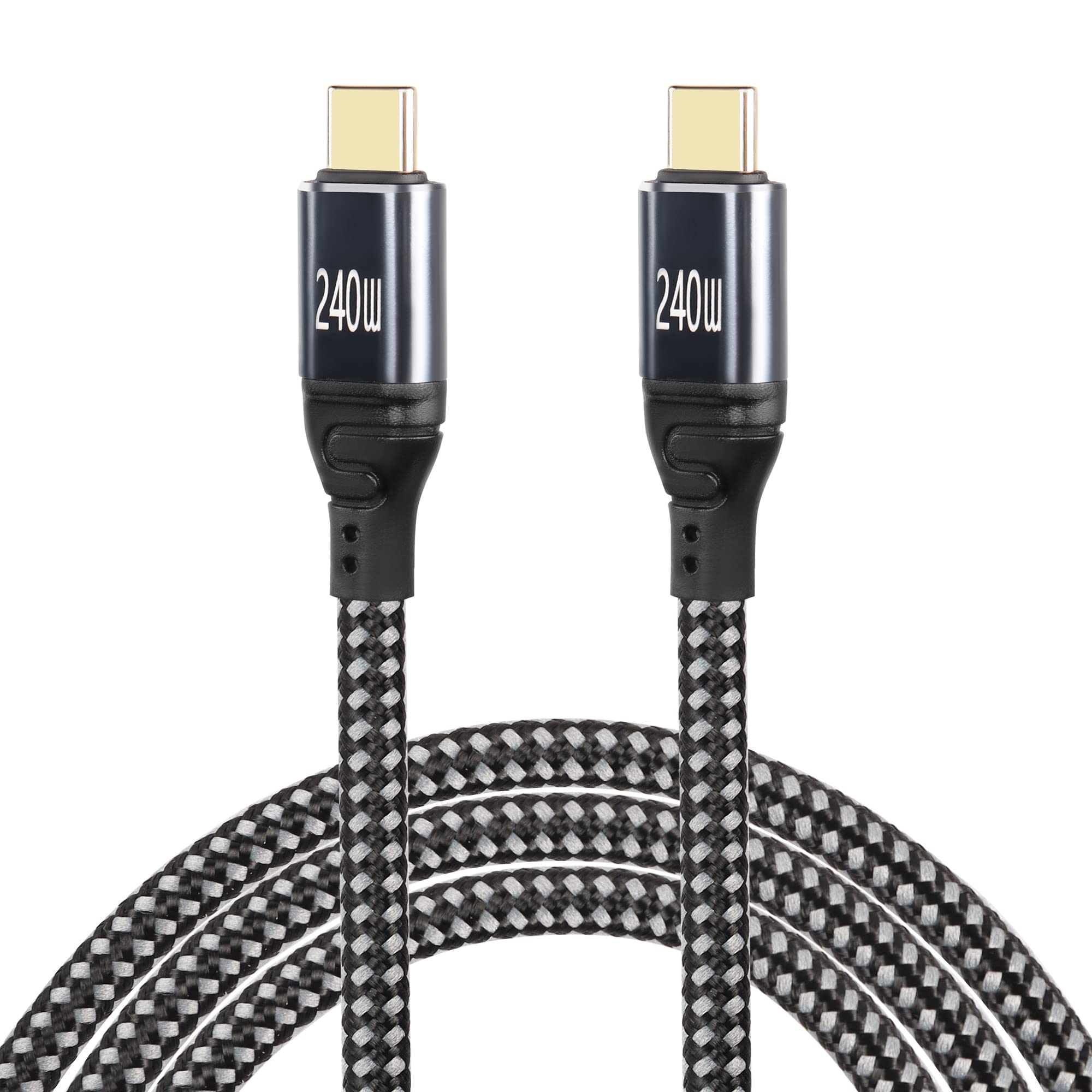GELRHONR 240W USB C to USB C Cable,PD3.1 (48V 5A )USB Type-C Fast Charging Cable,USB 2.0 480 Mbps Data Transfer,for Type-C Laptop, Hub, Docking, and More (2M/6.5Ft)