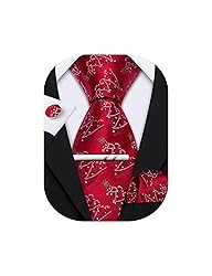 Barry.Wang Christmas Tie for Men with Tie Clip Xmas