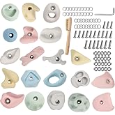 Qicrdvi Premium Rock Climbing Holds, Rock Climbing Grips for with Full T-Nut Hardware Kit,Indoor Outdoor Climbing Wall,for Wood Walls