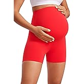 CRZ YOGA Butterluxe Maternity Biker Shorts 4" - Over The Belly Pregnancy Yoga Workout Womens Activewear Buttery Soft