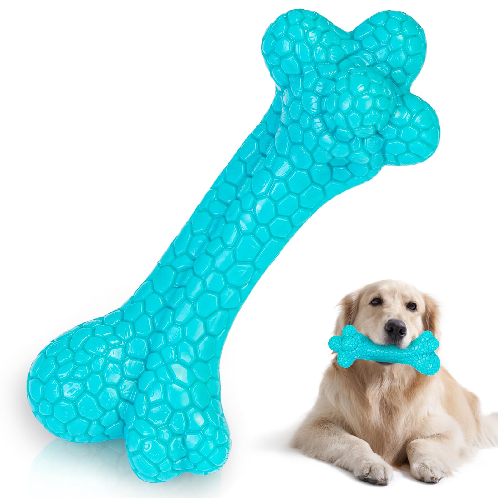 CVALIN Chew Dog Toy for Aggressive Chewers Indestructible Dog Toys for Large Breed Chewers Toys for Large Dogs - Nylon Bone Toy Large/Giant (Blue)
