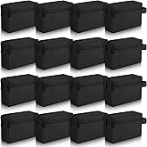 Paterr 16 Pcs Travel Toiletry Bag for Women Men Large Water Resistant Shaving Bag Hanging Cosmetic Bag with Handle and Divider Storage Travel Pouch Case (Black)