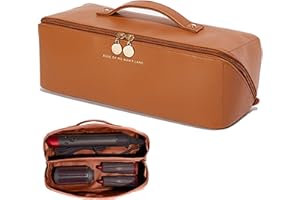 Linpr Travel Case Compatible with Dyson Airwrap Styler, Portable Supersonic Hair Dryer Travel Storage Bag, Waterproof Carrying Case Organizer for Shark Flexstyle and Attachments (Brown)