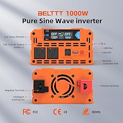 BELTTT 1000Watt Pure Sine Wave Inverter 12V DC to