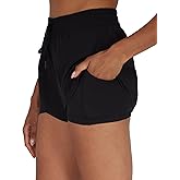 90 Degree By Reflex Lightweight Workout Shorts 2 in 1 Running Yoga Gym Shorts with Inner Biker Short Pockets