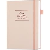 JUBTIC Reading Journal - Book Log for 75 Reviews & Progress Tracking - Gift for Book Lovers - A5 Size, Rose Gold