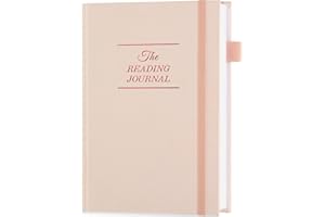 JUBTIC Reading Journal - Book Log for 75 Reviews & Progress Tracking - Gift for Book Lovers - A5 Size, Rose Gold