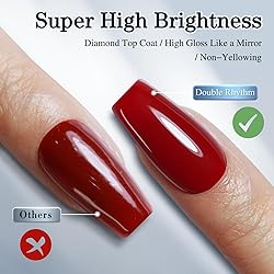 Double Rhythm 2 Pcs 15ML No Wipe Gel Top Coat and