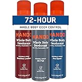 Mando Whole Body Deodorant For Men - Invisible Spray Deodorant - 72 Hour Odor Control - Low Irritation Formula - Aluminum Free, Benzene Free - 3.6 ounce - 3pk - Bourbon Leather, Mt Fuji, Pro Sport