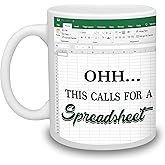 BECHUSKY Mugs For Accountant Gifts - Oh This Calls For A Spreadsheet Mug - Funny Work Mugs Office Spreadsheets Accountant Gift - Boss Gift - Gifts For Women Finance, Accountants,Coworker