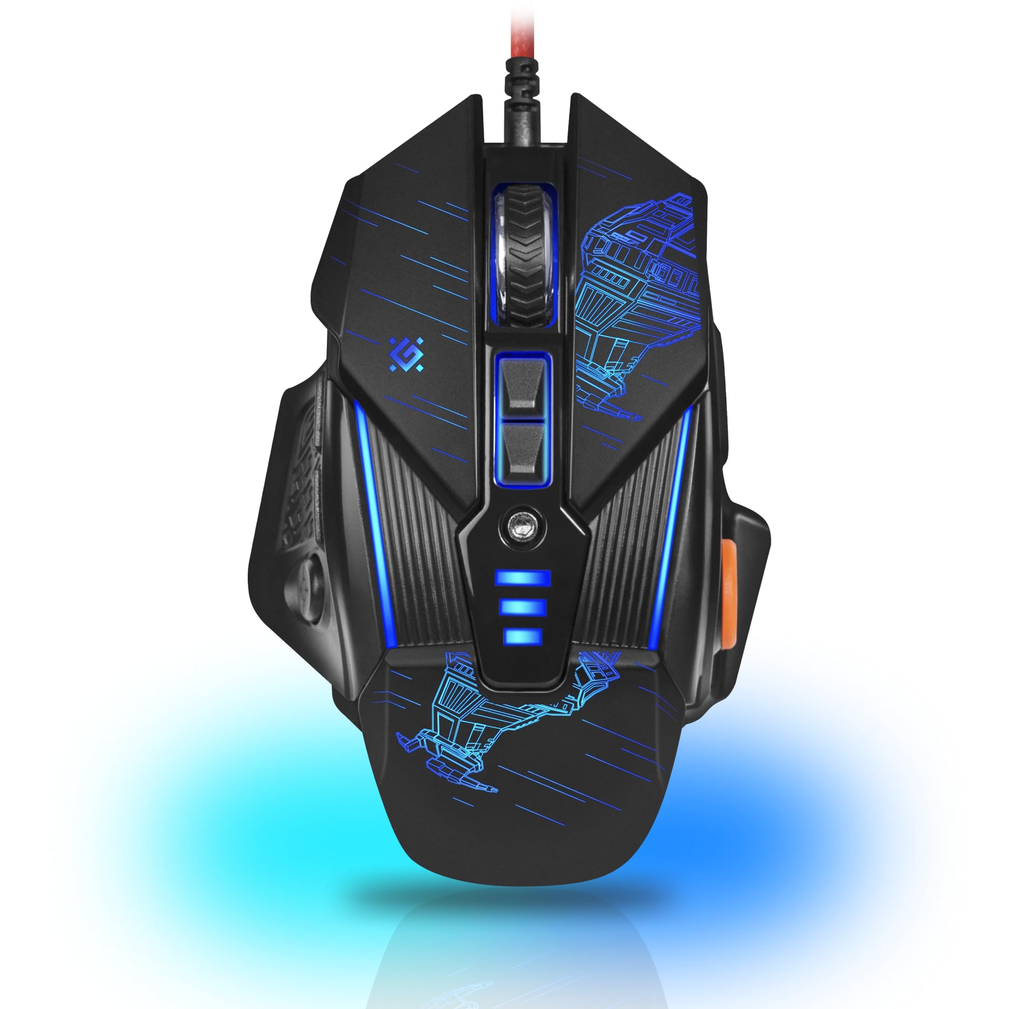 Defender sTarx GM-390L Gaming Mouse Macro Editor, DPI Selector (800/1800/2400/3200) with Backlight