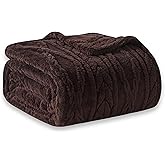 COOVA Brown Fleece Twin Blanket for Bed - Super Soft Cozy Plush Fuzzy Blanket for Sofa,Premium Sherpa Warm Throw for Women,Couch,Chair,60x80 Inches