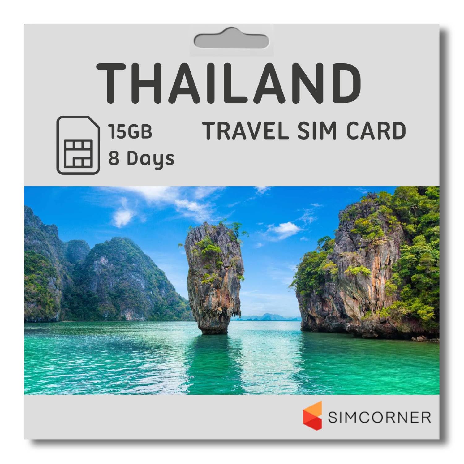Thailand Travel SIM Card (15 GB, 8 Days). AIS Thailand SIM Card for Tourists w/Free AIS WiFi & Prepaid Talktime. 3-in-1 4G Hotspot Card w/Standard, Micro, & Nano SIM Card for Unlocked Phones