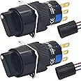 Mini Rotary Switch 16mm 5/8" Selector Switch 2 Position Knob 5A 250V On Off SPDT Rotary Latching with Wire 2 Pcs UL Certification