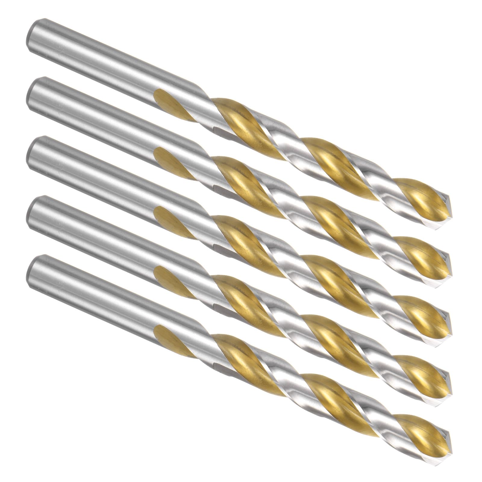 Kozelo 5Pcs Twist Drill Bit - [29/64"] Titanium Oxide Gold High-Speed Steel Round Shank Jobber Bit Set for Metal Wood Plastic Steel Use, 96mm / 3.78" Blade Length