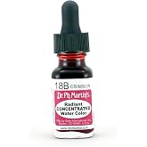Dr. Ph. Martin's Radiant Concentrated Water Color (18B) Watercolor Bottle, 0.5 oz, Crimson, 1 Bottle