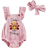 citgeett My First Thanksgiving Baby Girl Outfit Mamas Little Turkey Onesie Romper Jumpsuit Newborn Fall Outfits Clothes