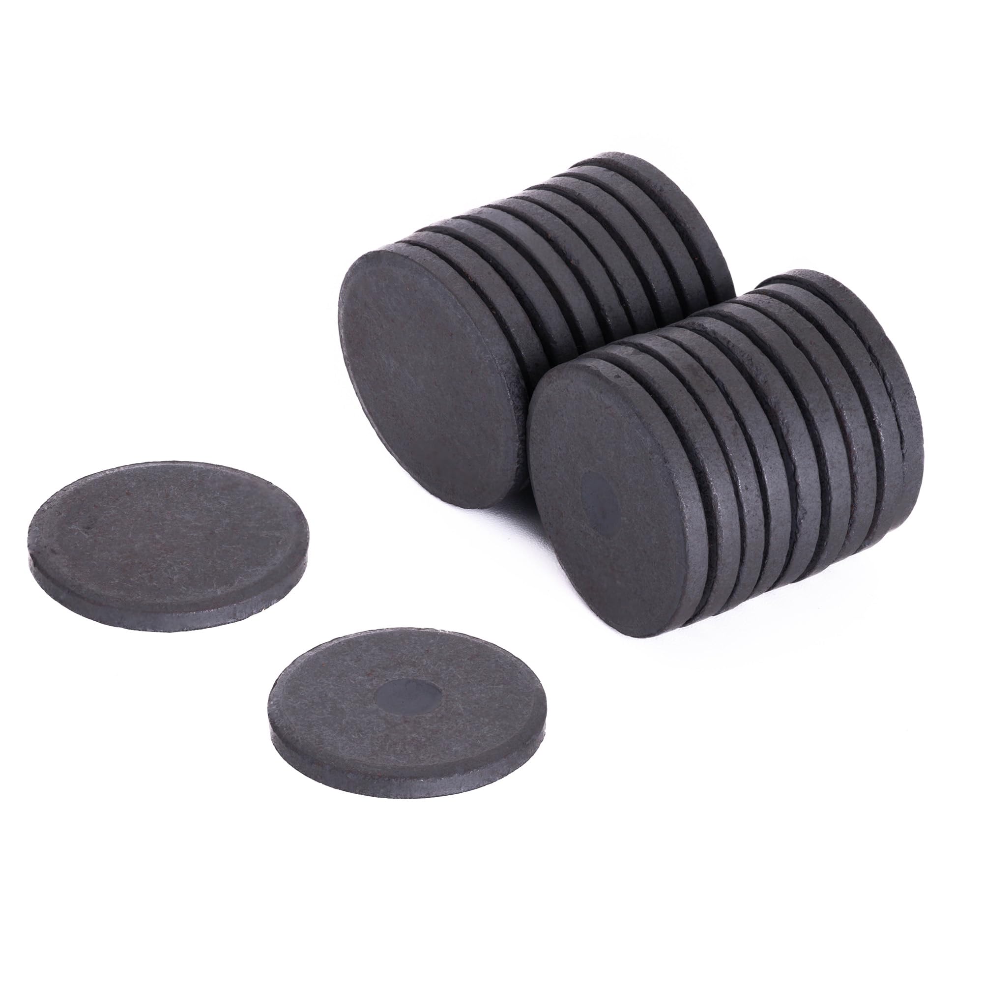 Y10 Ferrite Magnet for Arts, Craft, Science and DIY - 25mm x 3mm thick - 0.5kg Pull - Pack of 250