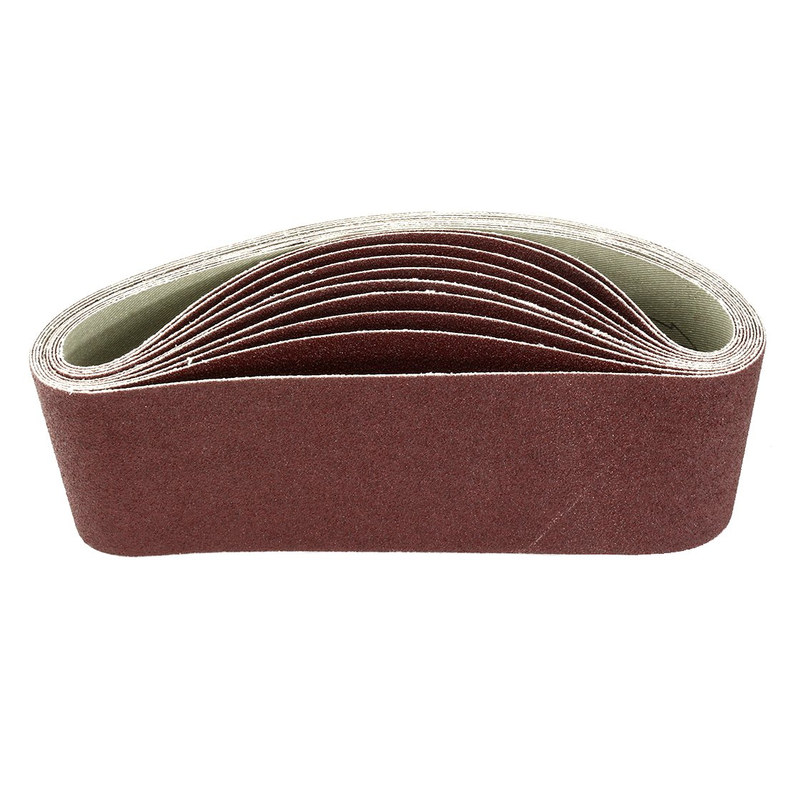 Sourcingmap 3-Inch x 21-Inch Aluminum Oxide Sanding Belt 100 Grits Sandpaper Lapped Joint for Belt Sander 10pcs