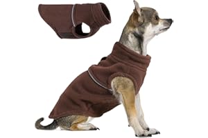 DOSUYI Dog Sweaters for Small Dogs Fleece Dog Sweater with Reflective Stripe Pet Puppy Clothes for Dogs Boy Girl Chihuahua Yorkie Shih Tzu Teacup, Cat Apparel Outfits