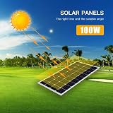 AUECOOR 100W Monocrystalline Solar Panel for RV, Boat, Off-Grid Charging view 5