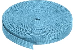 MECCANIXITY Flat Nylon Webbing Strap 3/8 Inch 10 Yards Polypropylene Webbing Lake Blue for Backpack, Luggage-Rack, Outdoor Cl