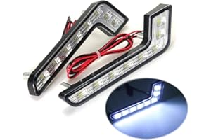 KATUR 2Pcs 8 LED Style Car DRL Daytime Running White Front Fog Lamp Light for Mercedes-Benz 12V