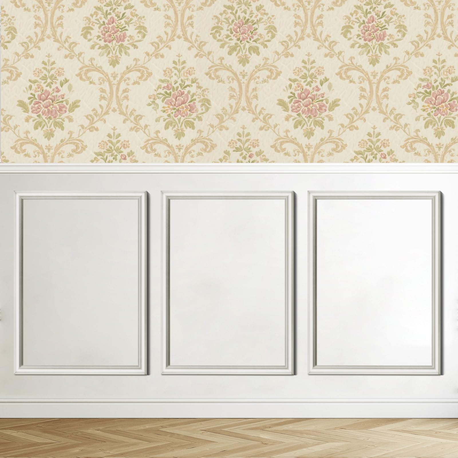 Photo 1 of Wall Molding Kit Peel and Stick 12'' x 24'' Premade Wainscoting Panels Wall Molding Panel White Pre Cut Trim for Walls Picture Frame Molding for Interior Home Decoration (White)