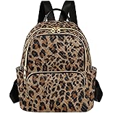 Mini Backpack Purse for Women Lightweight Girls Small Size Cheetah Leopard Print Animal School Teens College Traveling