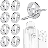 Shimeyao Newel Post Fastener, Newel Post Mounting Kit, 8 Sets, 1 1/4" | For Staircase Handrail Posts, 1.25 Inch Diameter Plates, 3 Long Screws per Set, Heavy Duty Construction, Pole Fastener