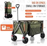Overmont 150kg Festival Trolley on Wheels Heavy Duty Folding Wagon Green view 7