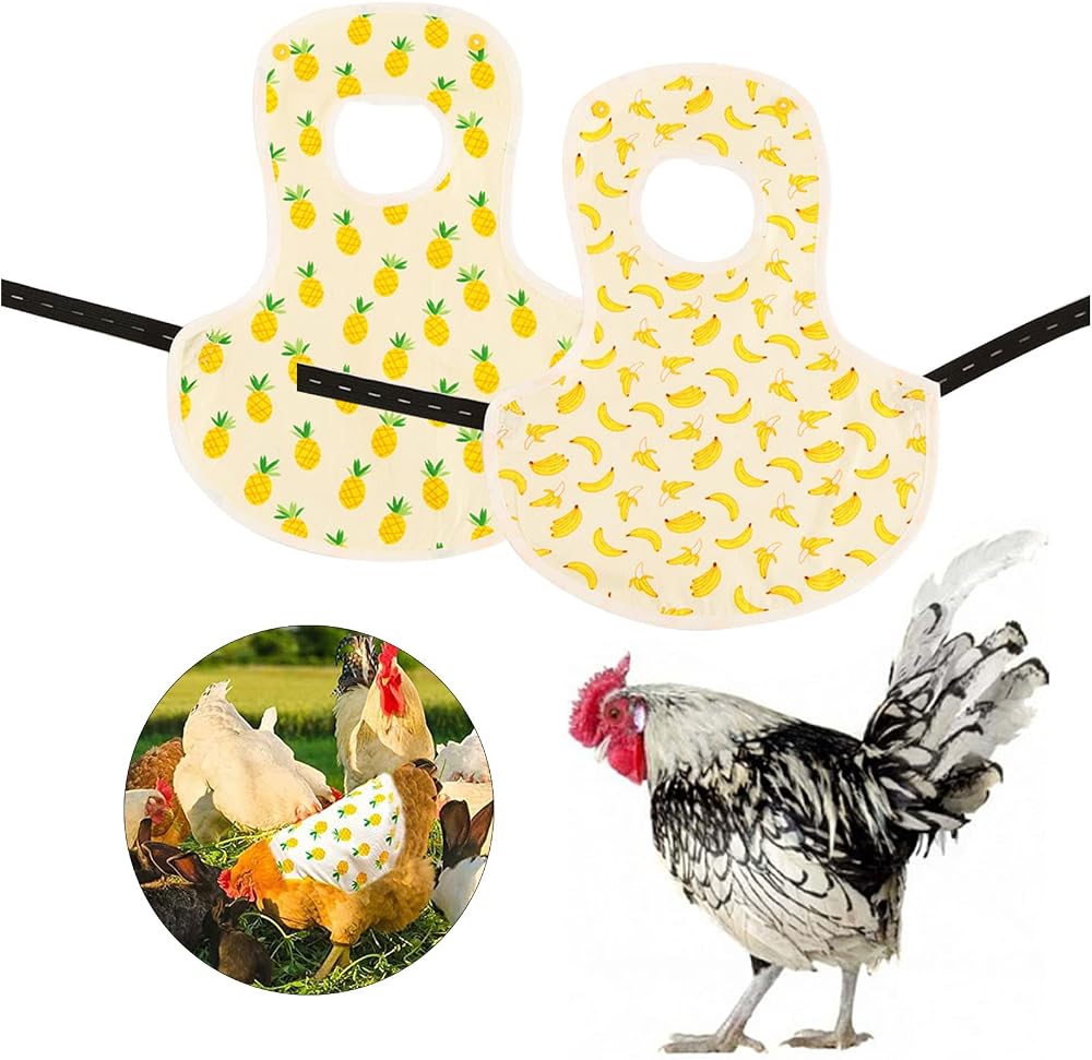 2x Chicken Saddle Hen Vest Pet Feather Protection Back Wing Apron Adjustable