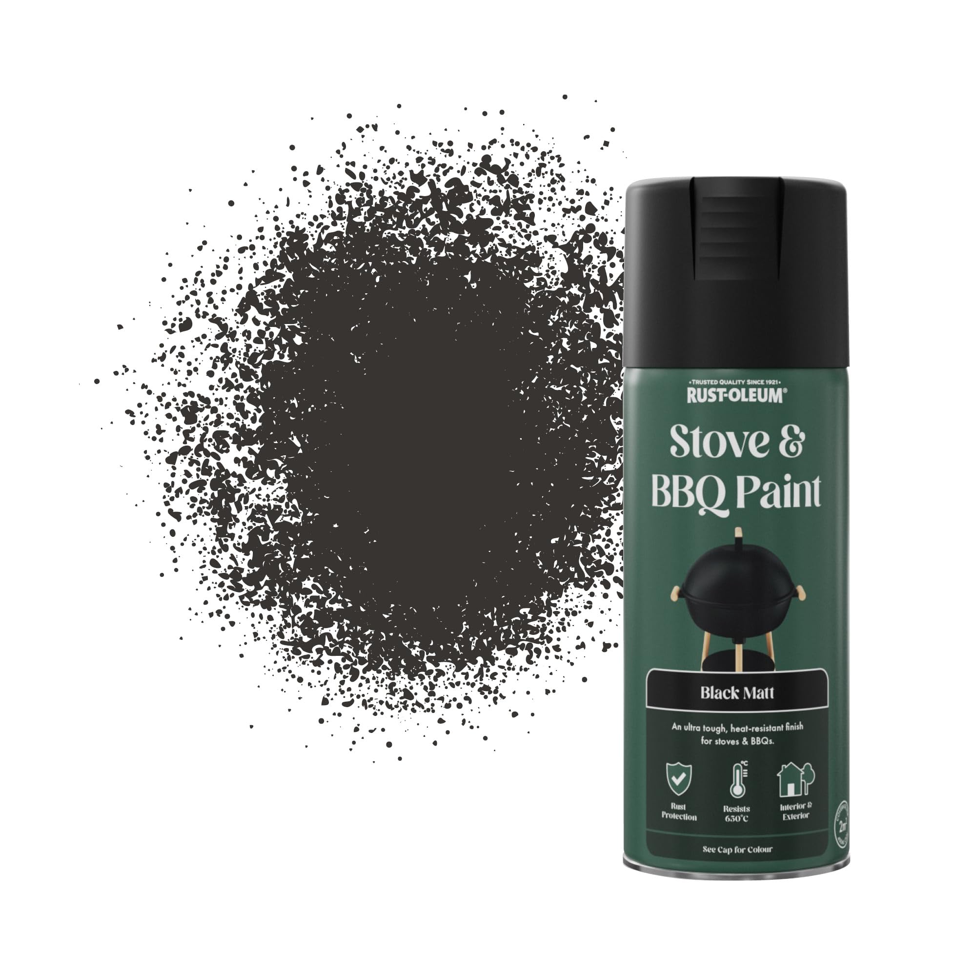 Rust-Oleum 400ml Stove & BBQ Spray Paint - Black Matt