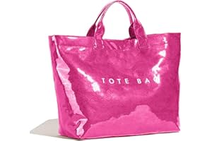 BBIQI Tote Bag for Women Large PVC Tote Bag Plastic Handbag Letters Print Handbag Clear Hobo Bag