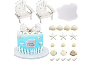 KEEPARTY Beach Cake Topper Wedding Cake Topper Wooden Adirondack Miniature Beach Chair Mini Doll Furniture Top Decoration for Dollhouse Wedding Anniversary Beach Theme Cake Decoration