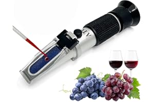 HYVISTEK 3-in-1 Alcohol Refractometer Kit for Home Brewers | Measures Brix (0-40%), Alcohol (0-25%), Baume (0-20%) | ATC for Beer, Wine, Mead & Grape Must Sugar Content