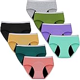 Geronmine Teen Girls Period Underwear Menstrual Leakproof Panties for First Period Starter Panty Kids Cotton Protective Brief