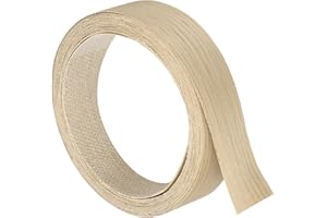 uxcell 1-1/2 Inch x 16ft Wood Veneer Edge Banding, Pre-Glued Flexible White Oak Edging Strips, Iron on with Hot Melt Adhesive Wood Tape for Cabinet Repair and Furniture Restoration
