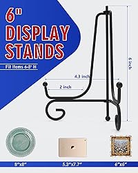 Iron Display Stand 10 Packs, 6 Inches Plate Stand