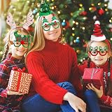 VEYLIN 6pcs Christmas Glitter Party Glasses Fancy Dress Costume Photo Booth view 2