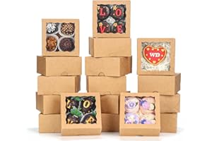 ROSPAKTEK 40 Pack Bakery Boxes 4x4x2 Inches Cookies Boxes Mini Bundt Cake Boxes Pie Boxes Cinnamon Roll Treat Boxes Chocolate Truffle Boxes Party Wedding Favor