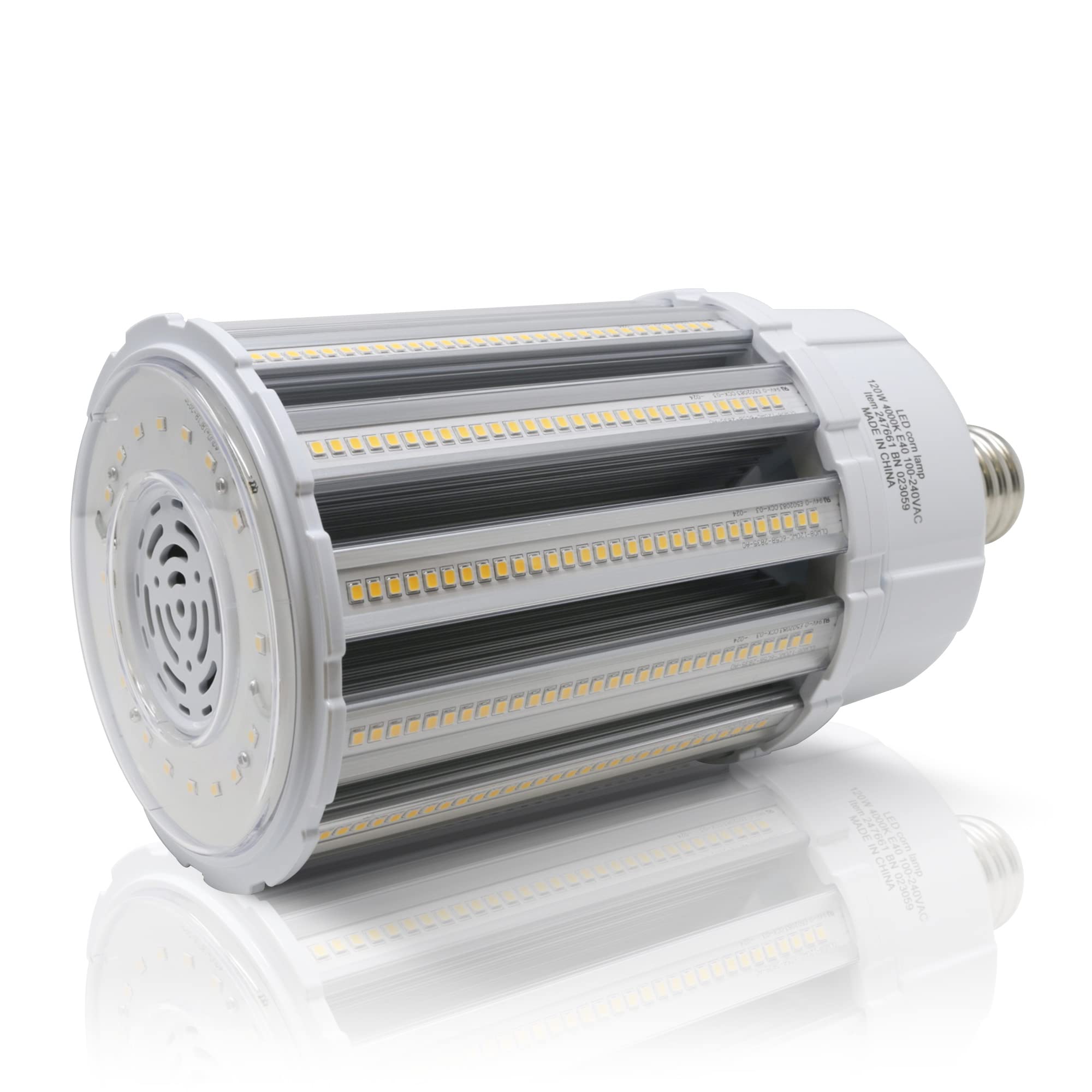 Bright Source LED Corn Light Bulb, E40, 120W, 15600lm, 360° Beam Angle, 4000K Cool White, Replaces Metal Halide/Son/HID/HPS for Large Spaces/Street/Parking/Garage/Warehouse & Factory